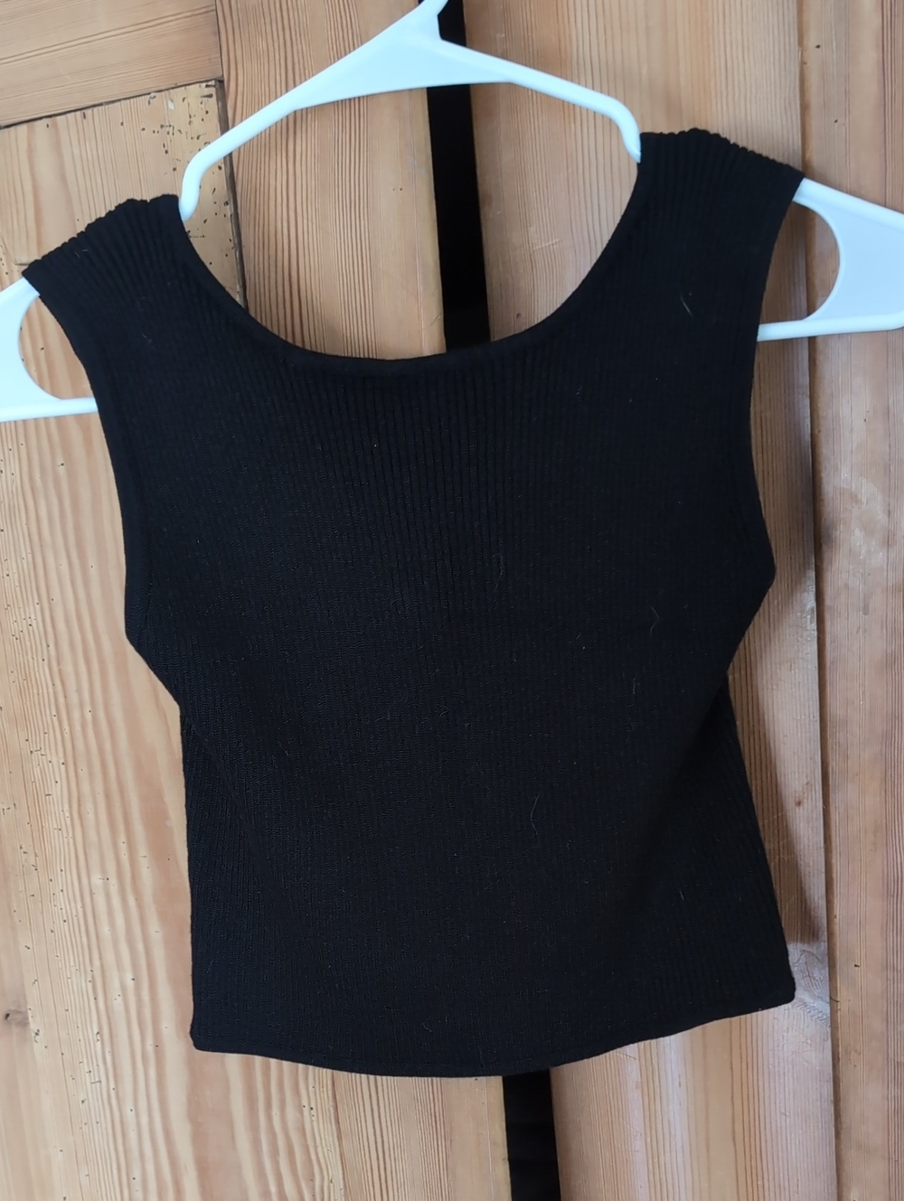 Sleeveless Black Ribbed Tank Top